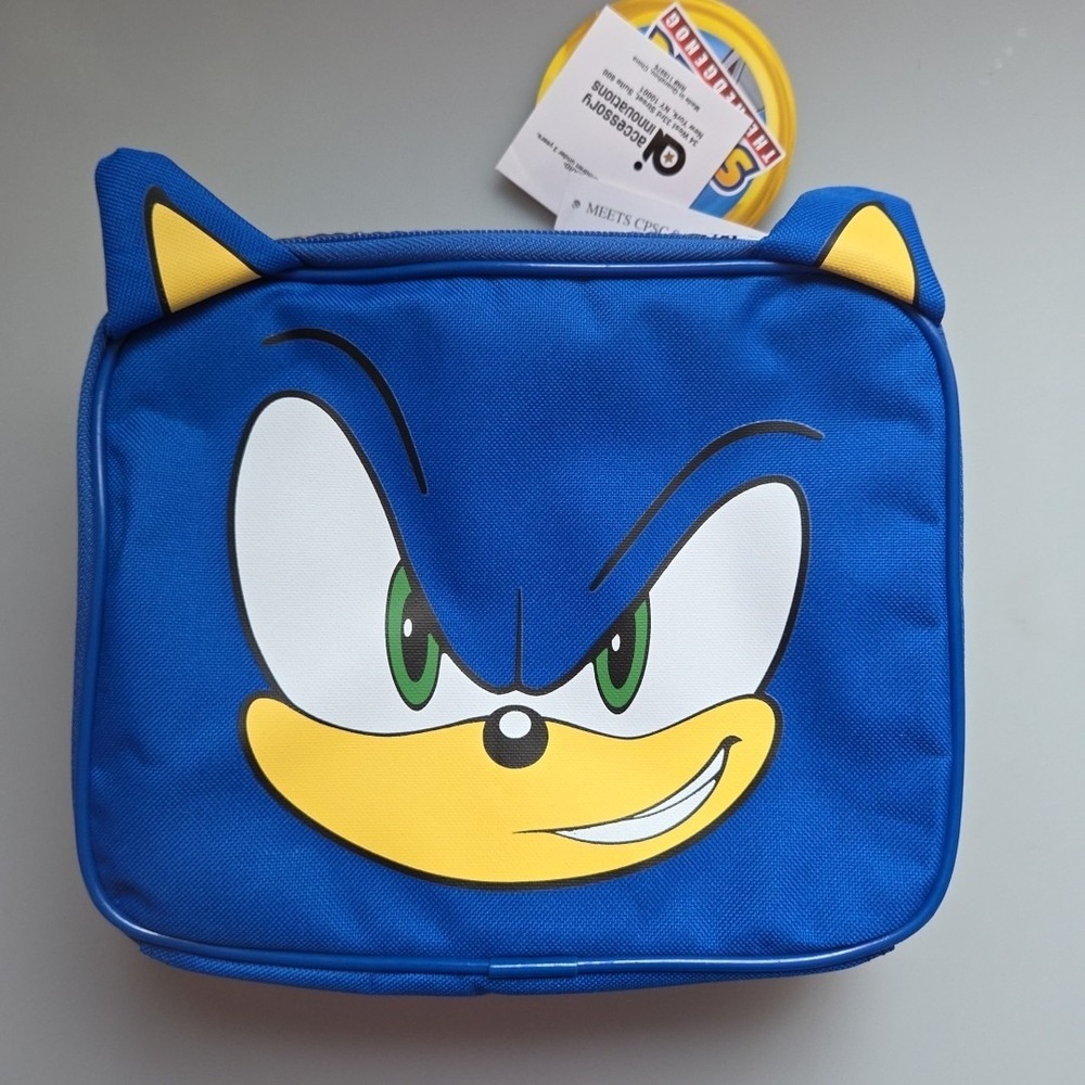 Sonic Hedgehog Face Head Ears NEW Lunch‎ Bag Box Lunchbox Accessory Innovations